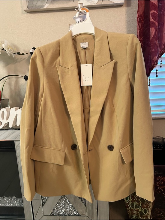 a new day Jackets & Blazers - a new day Women's Camel Double-Button Blazer